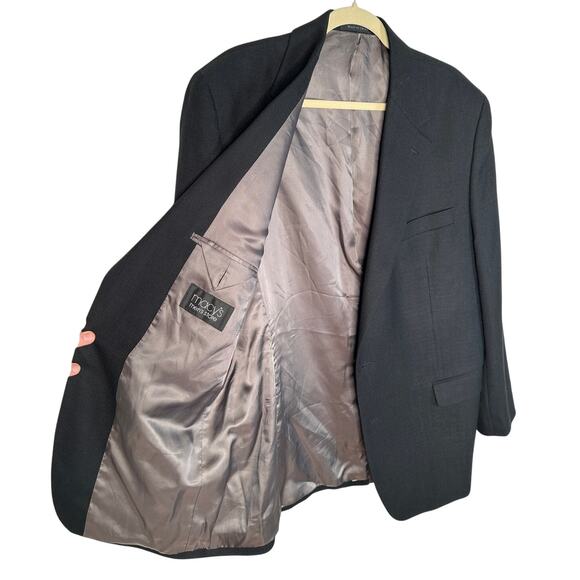 Ralph Lauren Mens 44R 2-Button Blazer 100% Wool Suit Jacket Dark Gray Black EUC - Picture 4 of 7